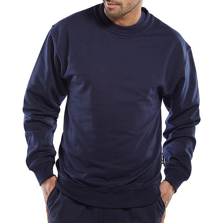 Beeswift Polycotton Sweatshirt, Navy Blue, Medium Easy2Order : CLPCSNM