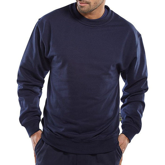 Beeswift Polycotton Sweatshirt, Navy Blue, Medium Easy2Order : CLPCSNM