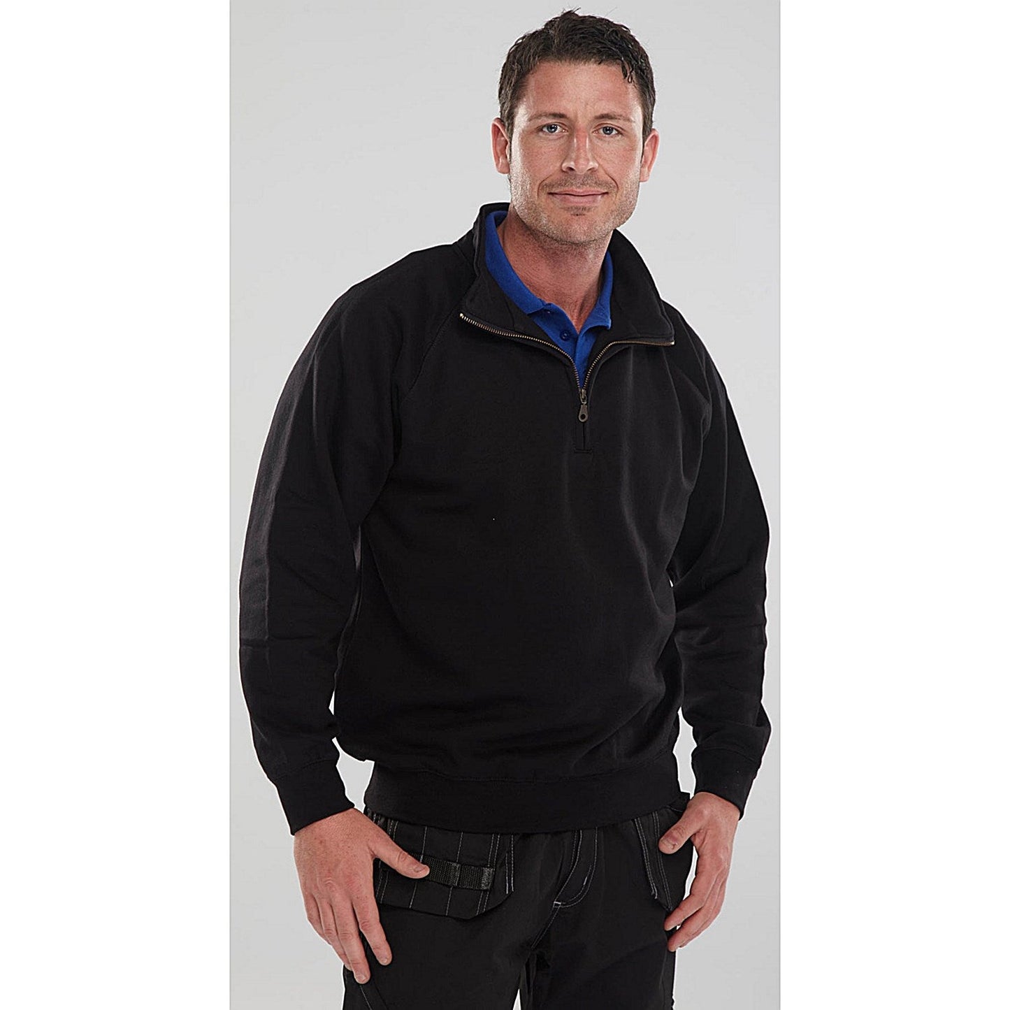 Beeswift Quarter Zip Sweatshirt, Black, 4XL