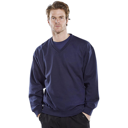 Beeswift V-Neck Sweatshirt, Navy Blue, Large Easy2Order : CLVPCSNL