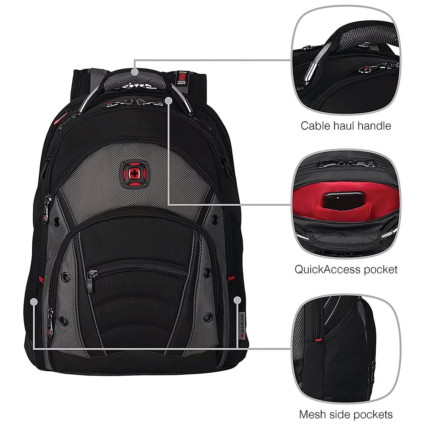Wenger Synergy 16 Inch Laptop Backpack with Tablet Pocket Black