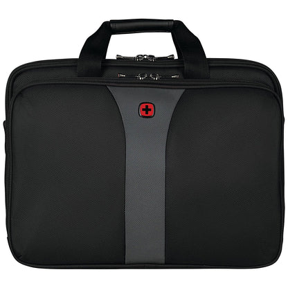 Wenger Legacy Triple Gusset Laptop Case, For up to 17 Inch Laptops, Black/Grey