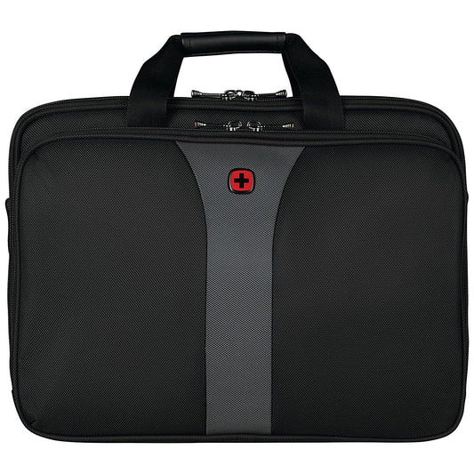 Wenger Legacy Triple Gusset Laptop Case, For up to 17 Inch Laptops, Black/Grey