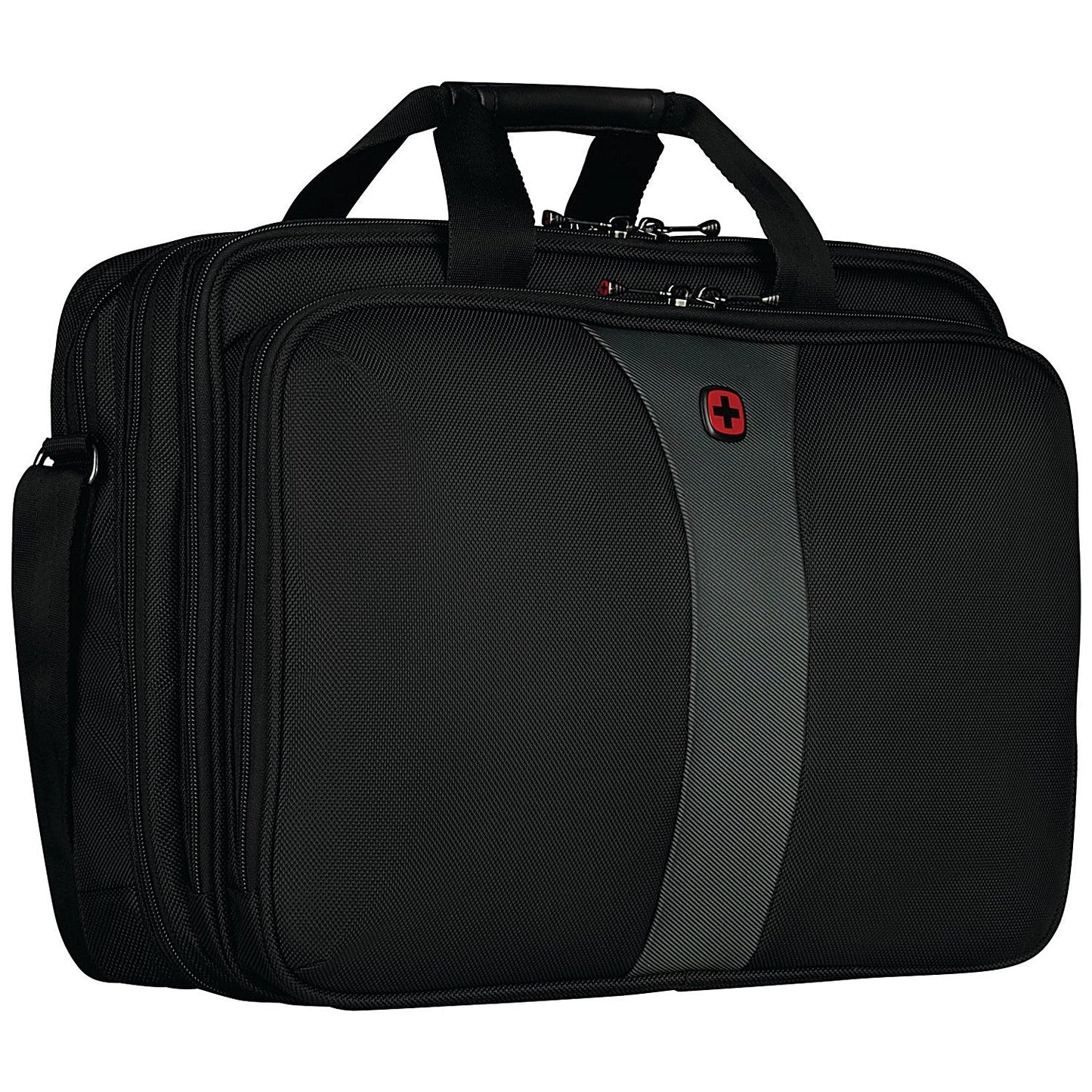 Wenger Legacy Triple Gusset Laptop Case, For up to 17 Inch Laptops, Black/Grey