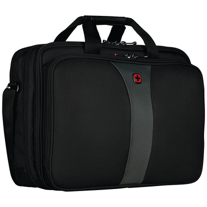 Wenger Legacy Triple Gusset Laptop Case, For up to 17 Inch Laptops, Black/Grey