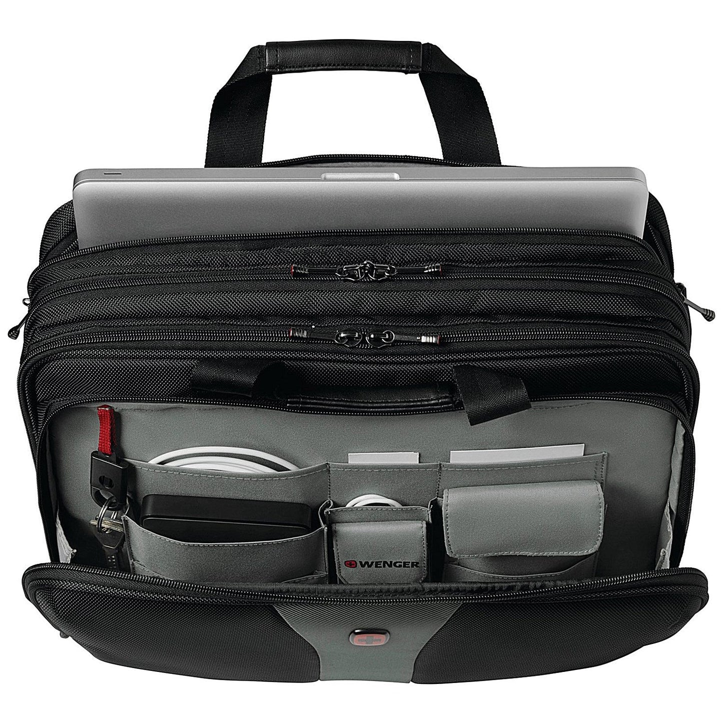 Wenger Legacy Triple Gusset Laptop Case, For up to 17 Inch Laptops, Black/Grey
