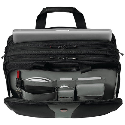 Wenger Legacy Triple Gusset Laptop Case, For up to 17 Inch Laptops, Black/Grey