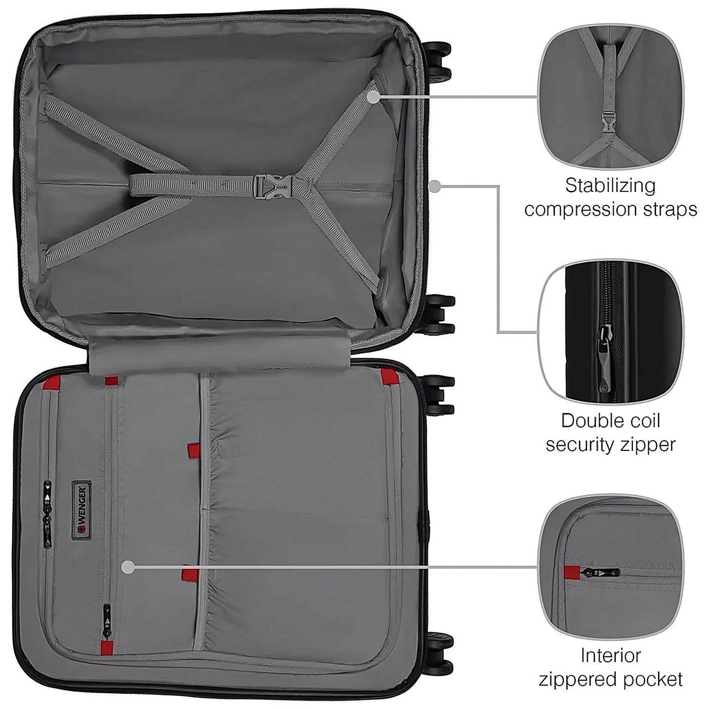 Wenger Syntry Carry-On Case with Laptop Compartment Black and Grey 606490