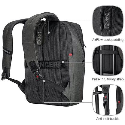 Wenger MX ECO Light 16 Inch Laptop Backpack with Tablet Pocket Black