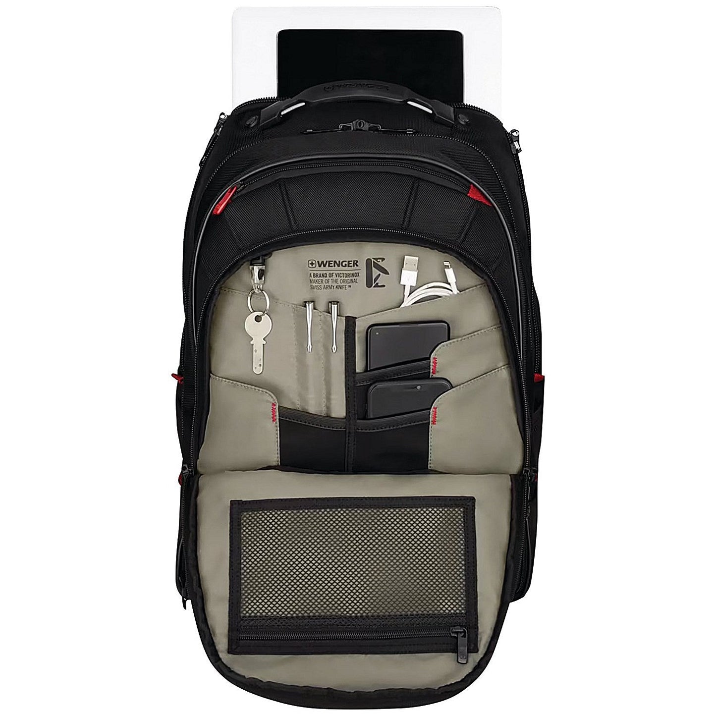Wenger Carbon Pro Business Backpack with 15.6 Inch Laptop Sleeve and Tablet Pocket Black