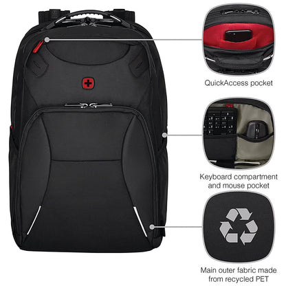 Wenger Cosmic 17 Inch Laptop Backpack with Tablet Pocket Black