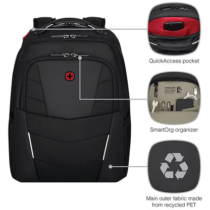 Wenger Altair 15.6 Inch Laptop Backpack with Tablet Pocket Black