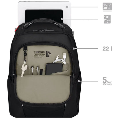 Wenger Altair 15.6 Inch Laptop Backpack with Tablet Pocket Black