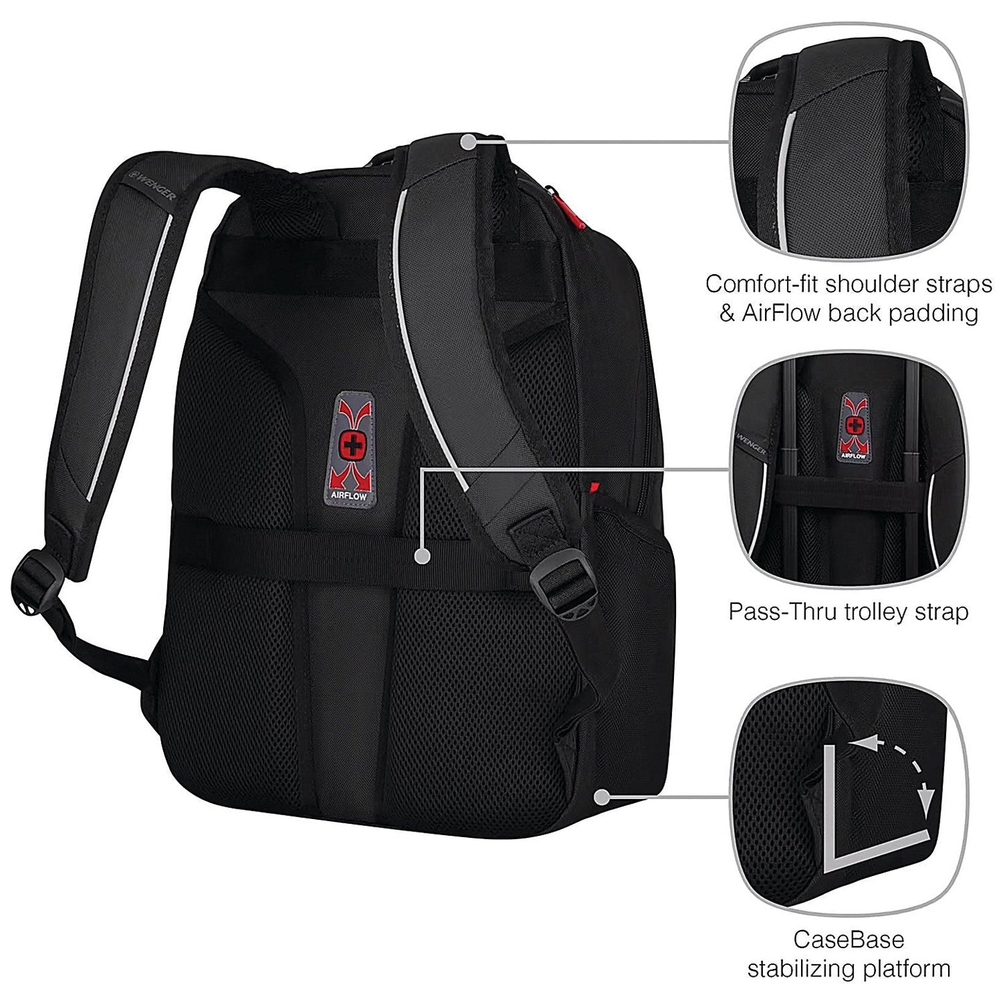 Wenger Altair 15.6 Inch Laptop Backpack with Tablet Pocket Black