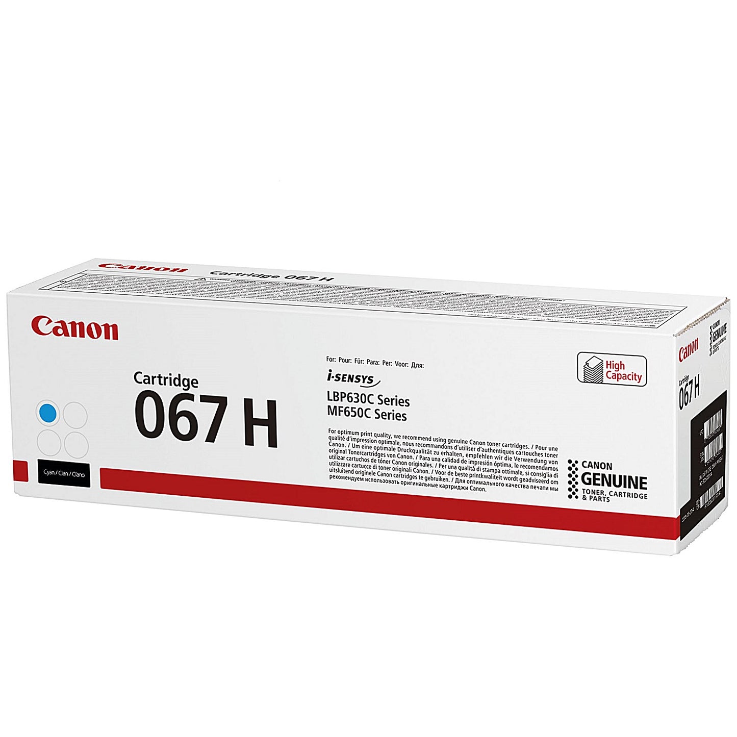 Canon 067H Toner Cartridge High Yield Cyan 5105C002