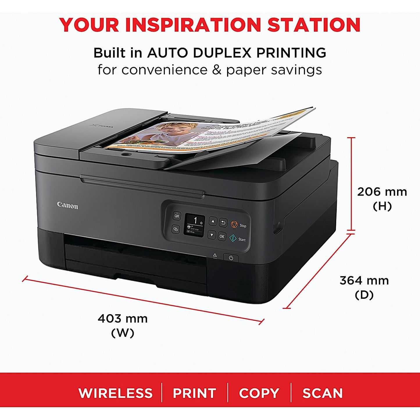 Canon Pixma TS7450i A4 Wireless Multifunction Colour Inkjet Photo Printer, Black
