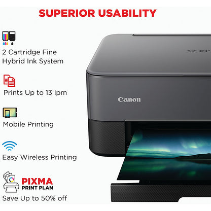 Canon Pixma TS5350i A4 Wireless Multifunction Colour Inkjet Photo Printer, Black