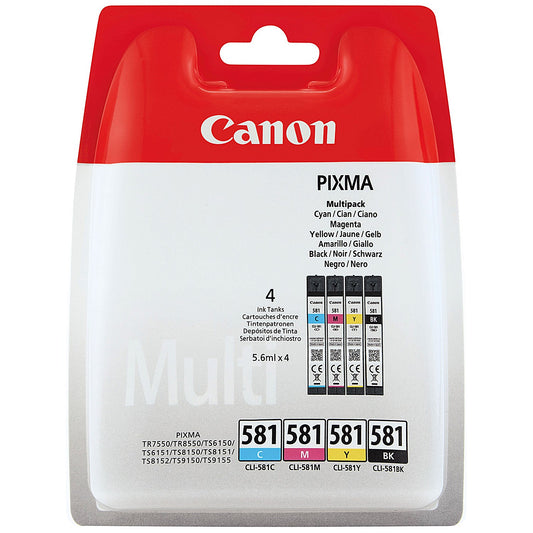 Canon CLI-581 Ink Cartridges CMYK Multipack 2103C007