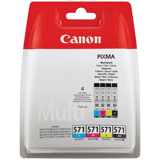 Canon CLI-571 Ink Cartridges CMYK Multipack 0386C008