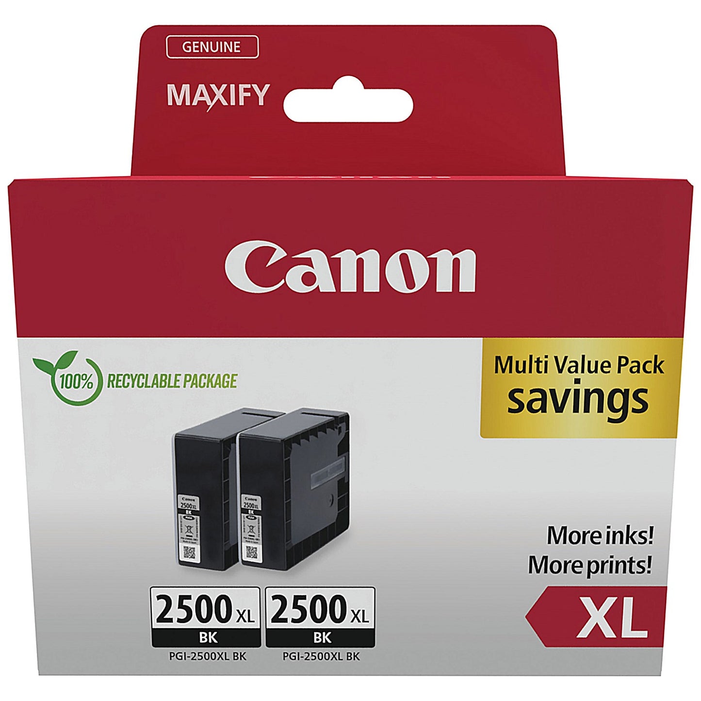 Canon PGI-2500XL Ink Cartridge High Yield Black Twinpack 9254B011