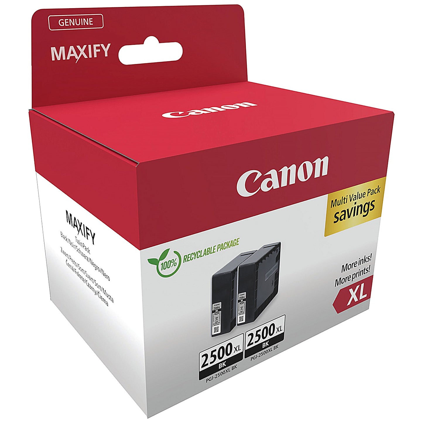 Canon PGI-2500XL Ink Cartridge High Yield Black Twinpack 9254B011