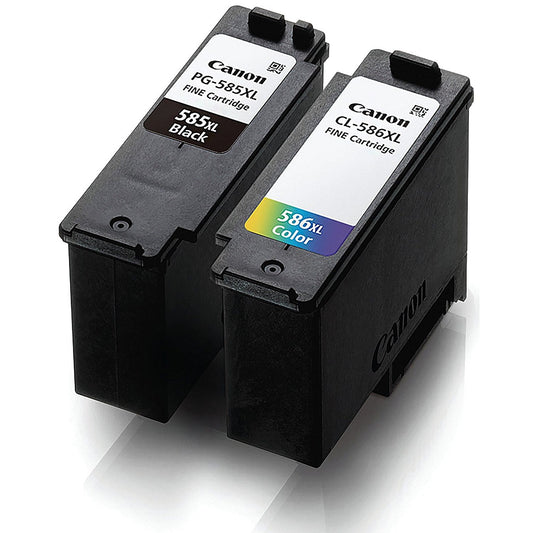 Canon PG-585XL/CL-586XL Ink Cartridges High Yield K/CMY + 4 x 6 in Photo Paper Value Pack 6204C005 Easy2Order : CO68307