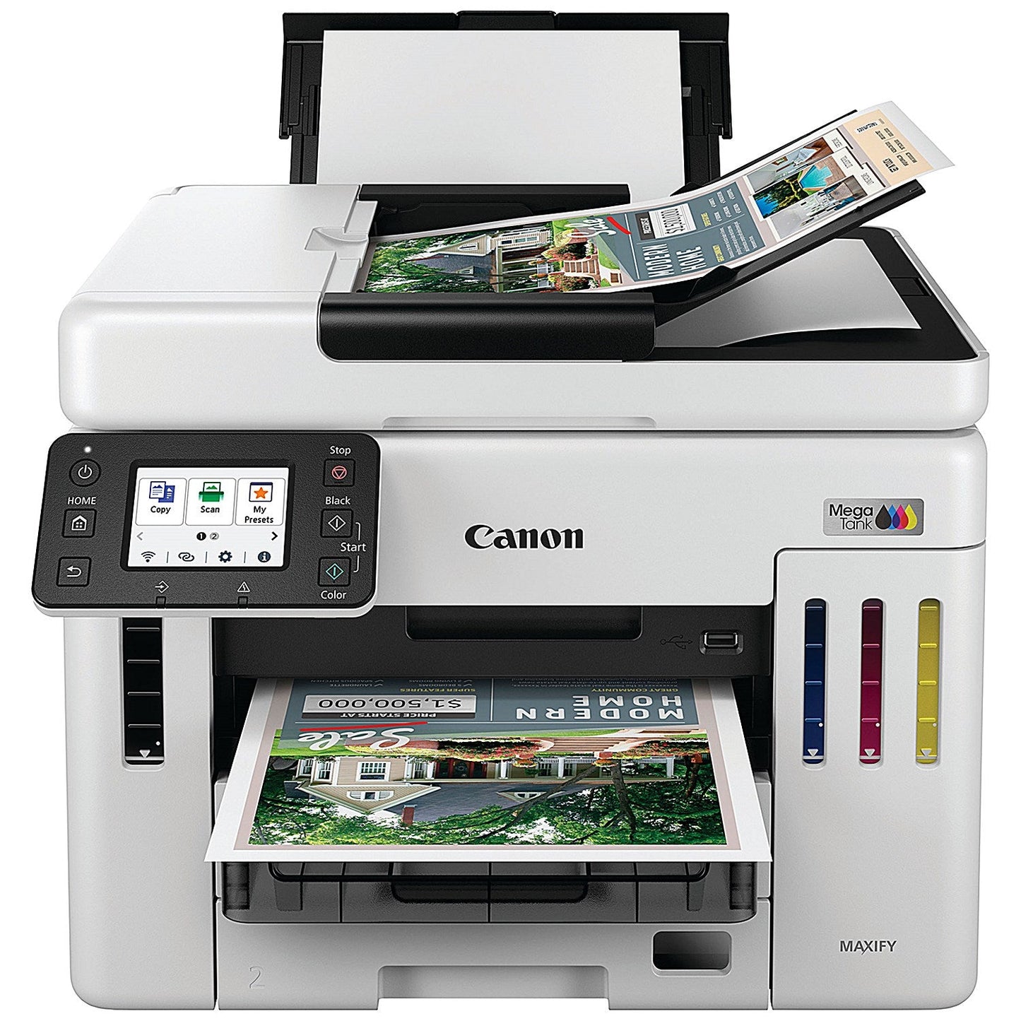 Canon Maxify GX7150 Wireless 4-in-1 Refillable MegaTank Colour Inkjet Printer, White