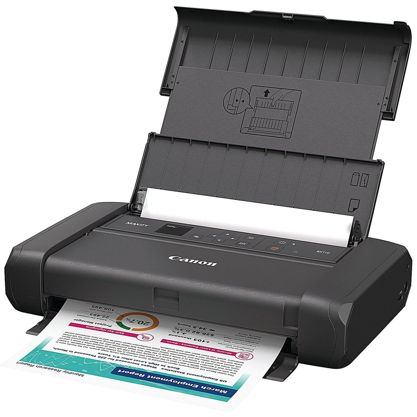 Canon Maxify BX110 Wireless Portable Colour Inkjet Printer with Battery, Black