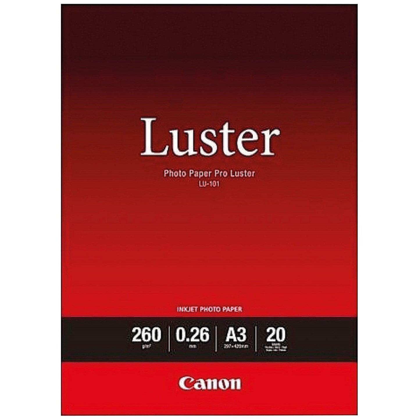 Canon A3 Pro Luster Photo Paper, Semi-Gloss, 260gsm, Pack of 20 Easy2Order : CO84400