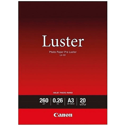 Canon A3 Pro Luster Photo Paper, Semi-Gloss, 260gsm, Pack of 20 Easy2Order : CO84400