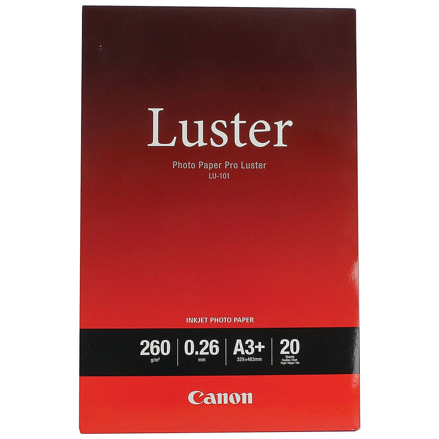 Canon A3+ Pro Luster Photo Paper, Semi-Gloss, 260gsm, Pack of 20 Easy2Order : CO84401