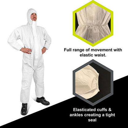 Beeswift CN4013E Disposable Coverall, Type 5/6, White, Large