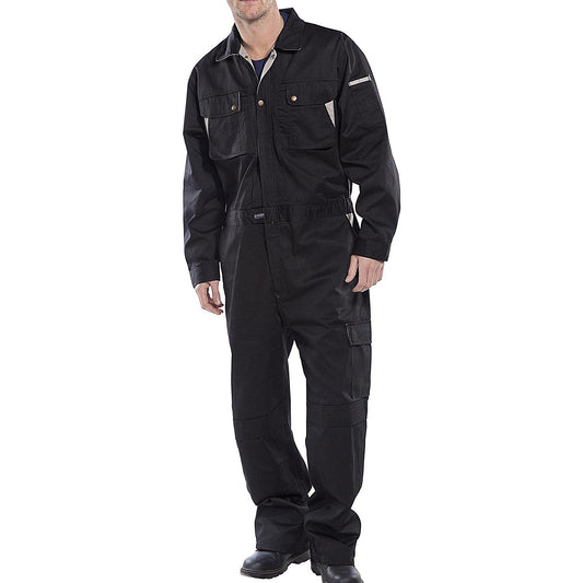 Beeswift Premium Boilersuit, Black, 36 Inch Chest