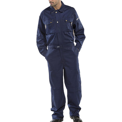 Beeswift Premium Boilersuit, Navy Blue, 38 Inch Chest