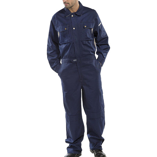 Beeswift Premium Boilersuit, Navy Blue, 40 Inch Chest