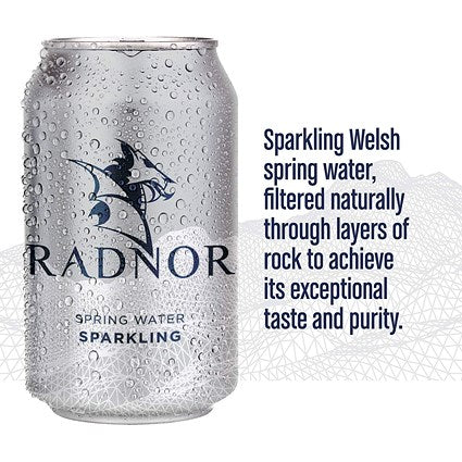 Radnor Hills Sparkling Water, Cans, 330ml, Pack of 24