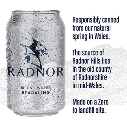 Radnor Hills Sparkling Water, Cans, 330ml, Pack of 24