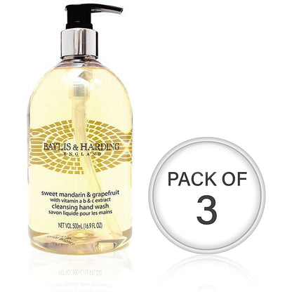 Baylis & Harding Mandarin & Grapefruit Hand Wash, 500ml, Pack of 3