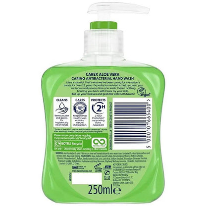 Carex Aloe Vera Antibacterial Hand Wash, 250ml, Pack of 6