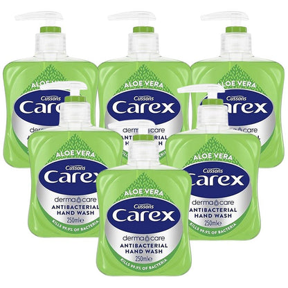 Carex Aloe Vera Antibacterial Hand Wash, 250ml, Pack of 6