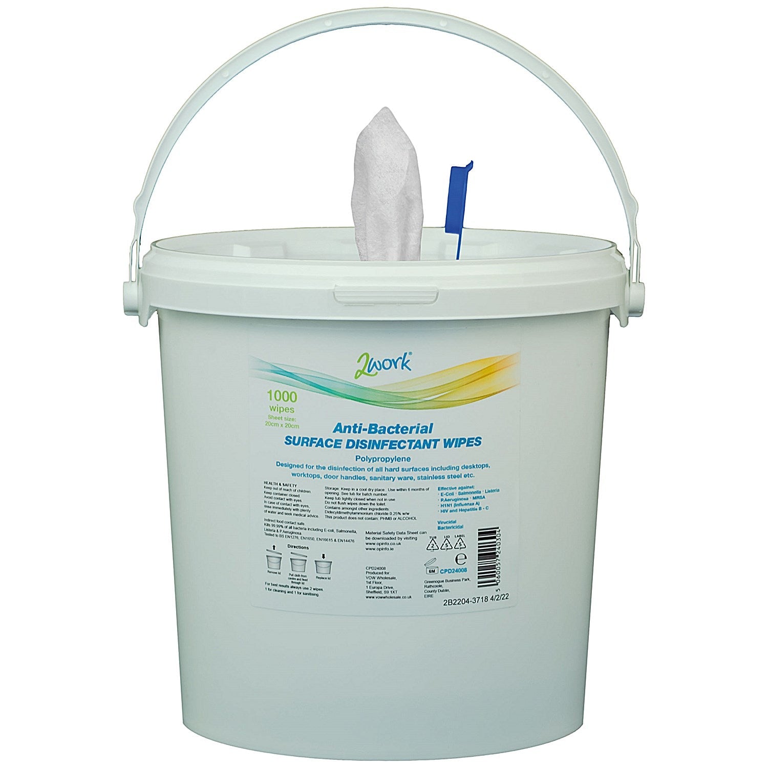 2Work Surface Disinfectant Wipes, Pack of 1000 Easy2Order : CPD24008