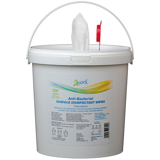 2Work Anti-Bacterial Surface Disinfectant Wipes, Pack of 500 Easy2Order : CPD24700