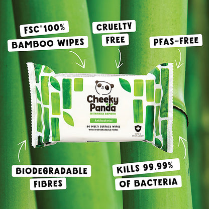 Cheeky Panda Biodegradable Multipurpose Wipes, 90 Wipes Per Pack, Pack of 6