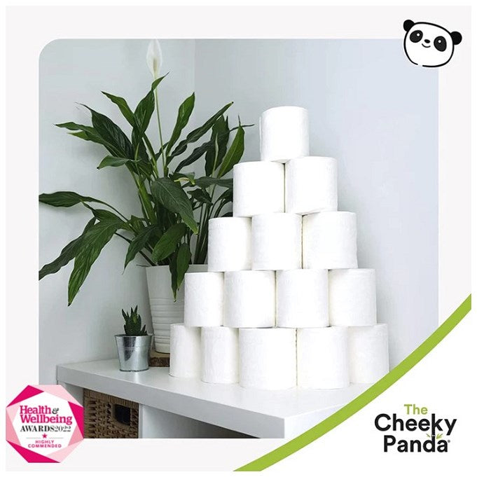 Cheeky Panda Toilet Tissue, 3-Ply, 200 Sheets Per Roll, Pack of 45