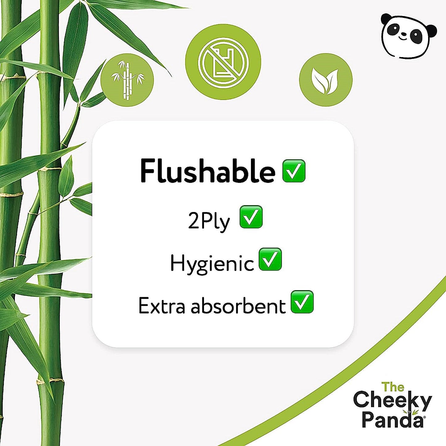Cheeky Panda 2- Ply Z Fold Flushable Bamboo Hand Towels, Pack of 3000
