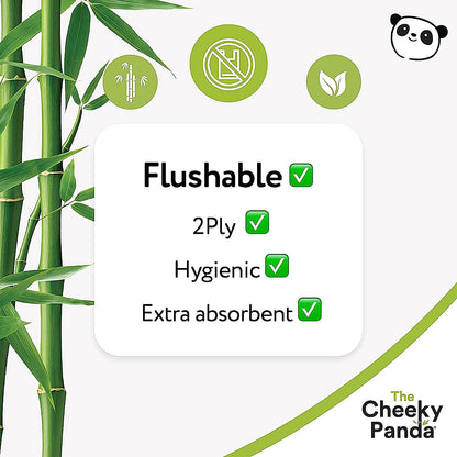 Cheeky Panda 2- Ply Z Fold Flushable Bamboo Hand Towels, Pack of 3000