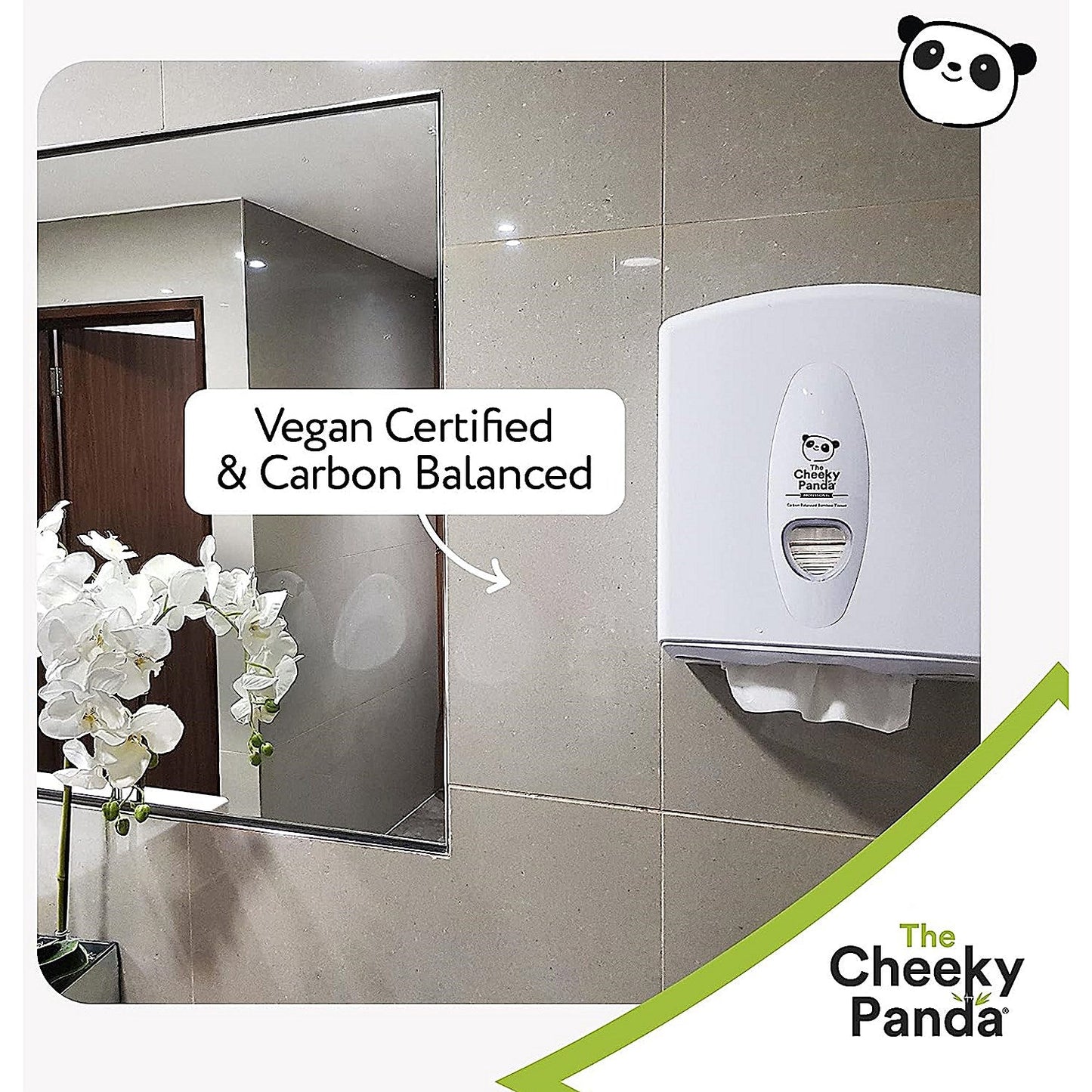 Cheeky Panda 2- Ply Z Fold Flushable Bamboo Hand Towels, Pack of 3000