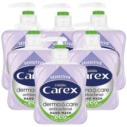 Carex Sensitive Antibacterial Hand Wash, 250ml, Pack of 6