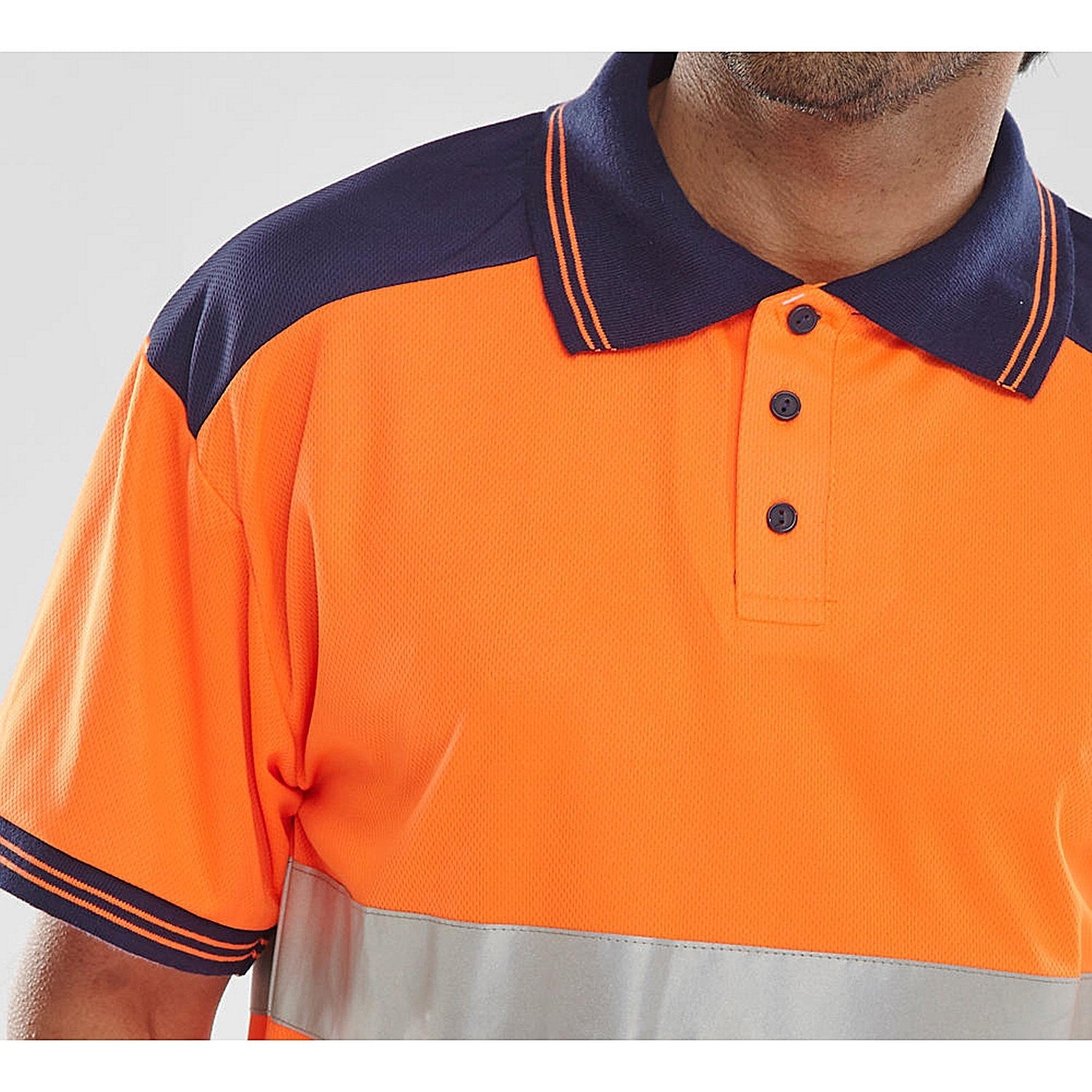 Beeswift Two Tone Polo Shirt, Orange & Navy Blue, 3XL Easy2Order : CPKSTTENORXXXL