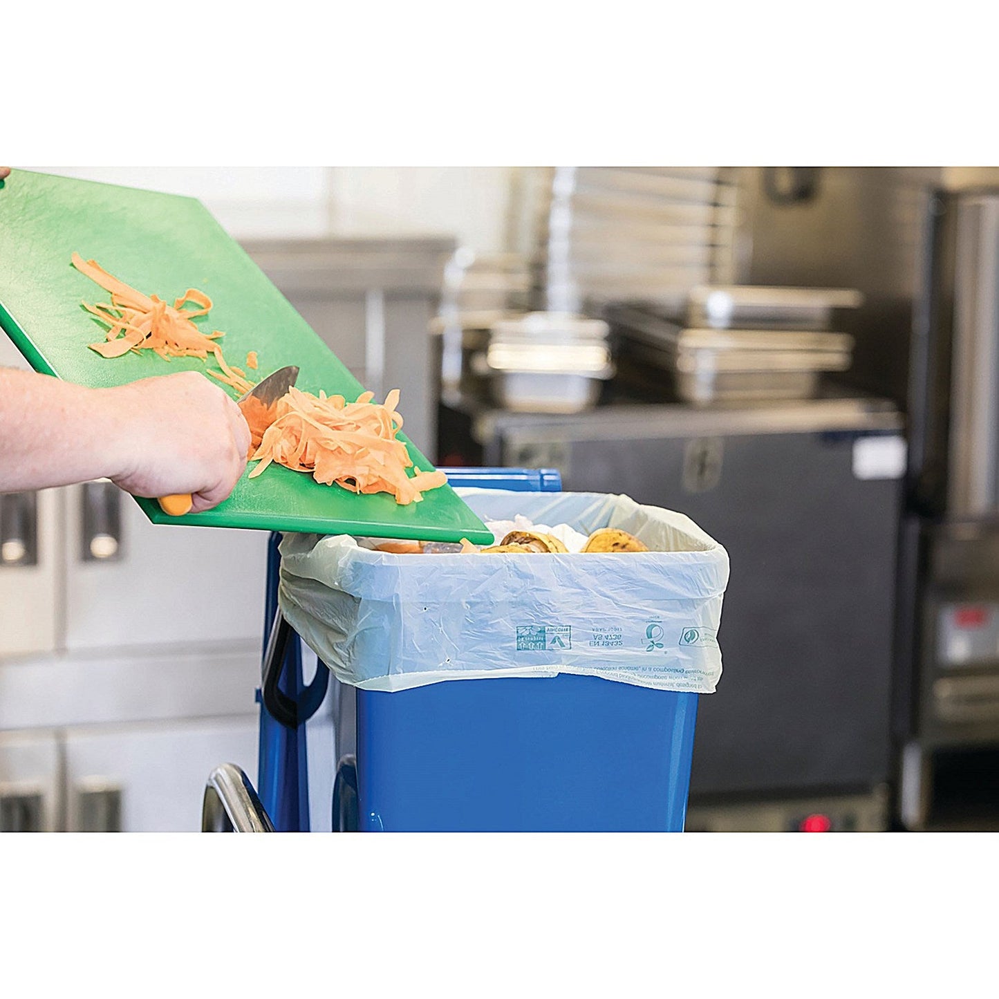 Compostable Food Waste Liners, 80 Litres, Green, 15 Rollsx20 (Pack of 300) Easy2Order : CRO85325